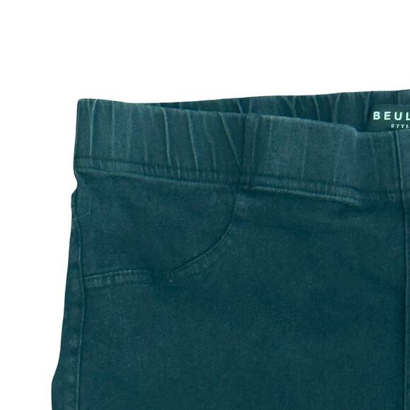 BEULAH Black Stretch Denim Moto Leggings Jeggings Skinny Zipper Ankle Sz M - Picture 6 of 12